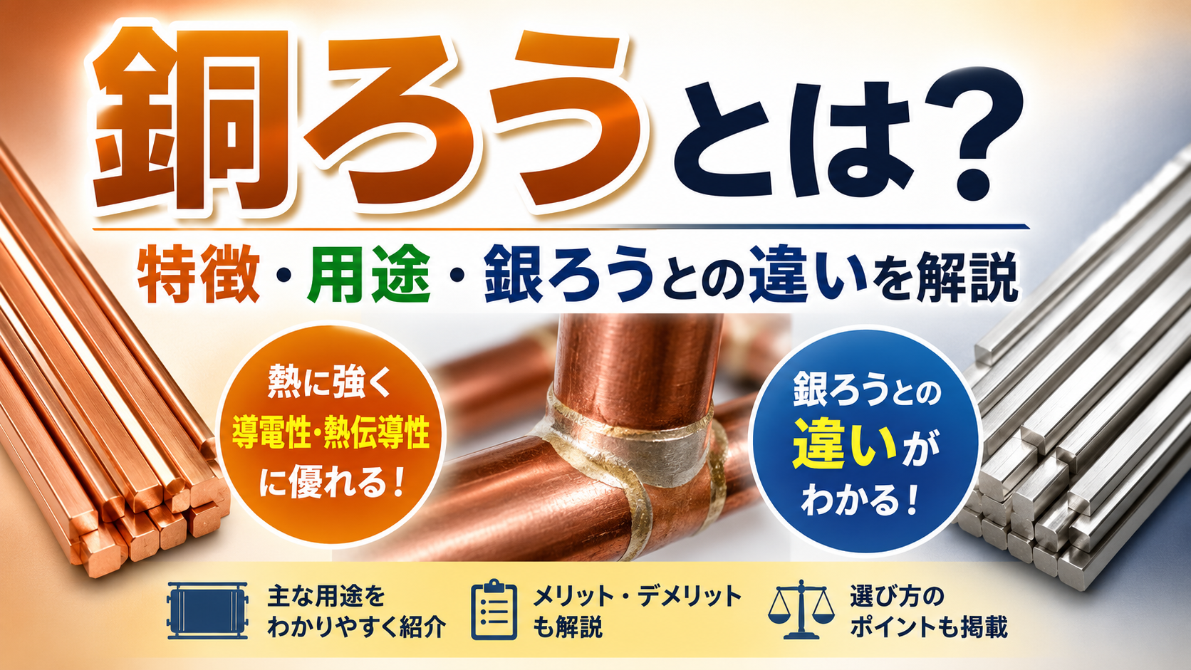 銅ろうとは？特徴・用途・銀ろうとの違いを解説
