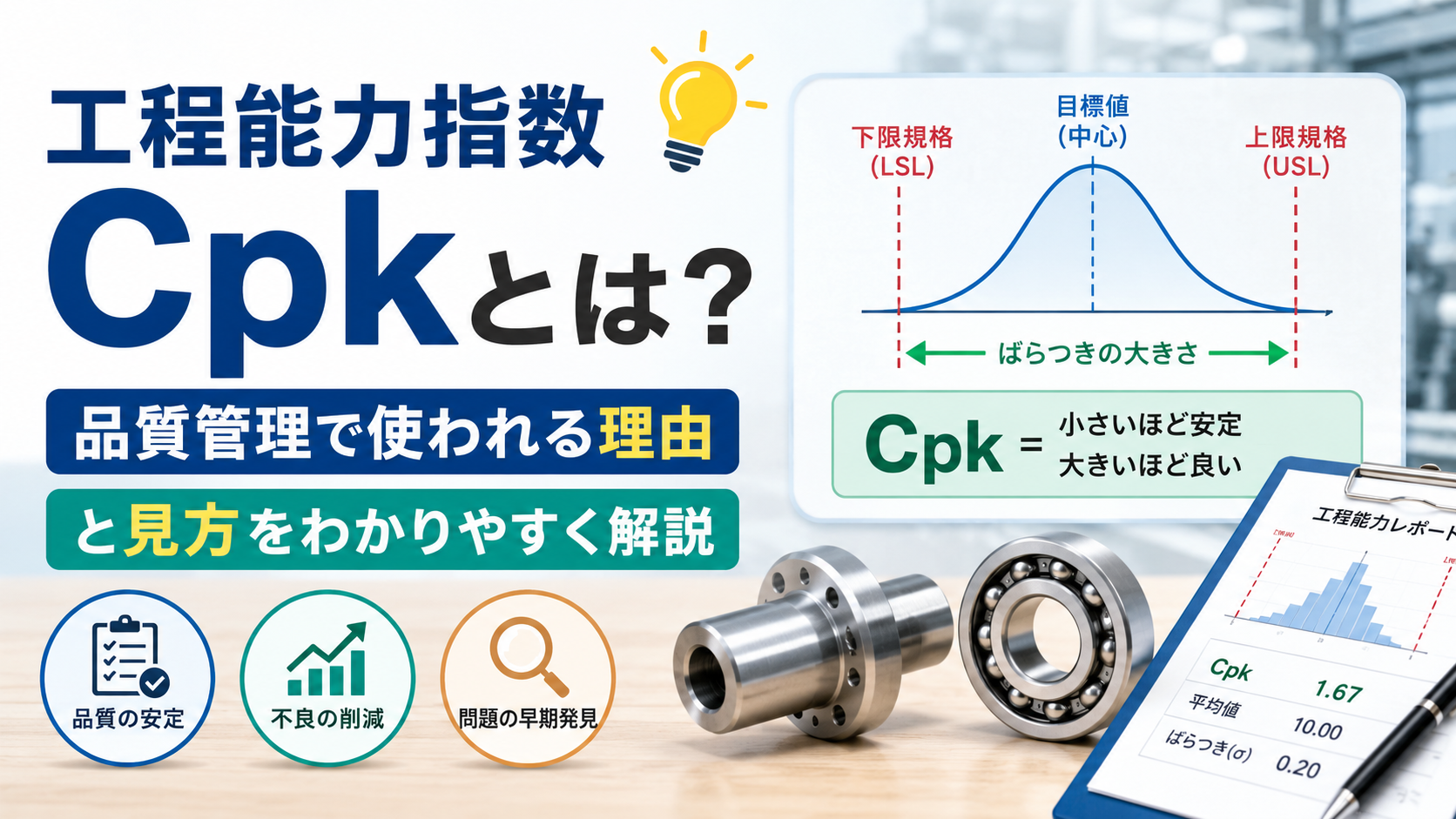 工程能力指数Cpkとは？品質管理で使われる理由と見方を解説