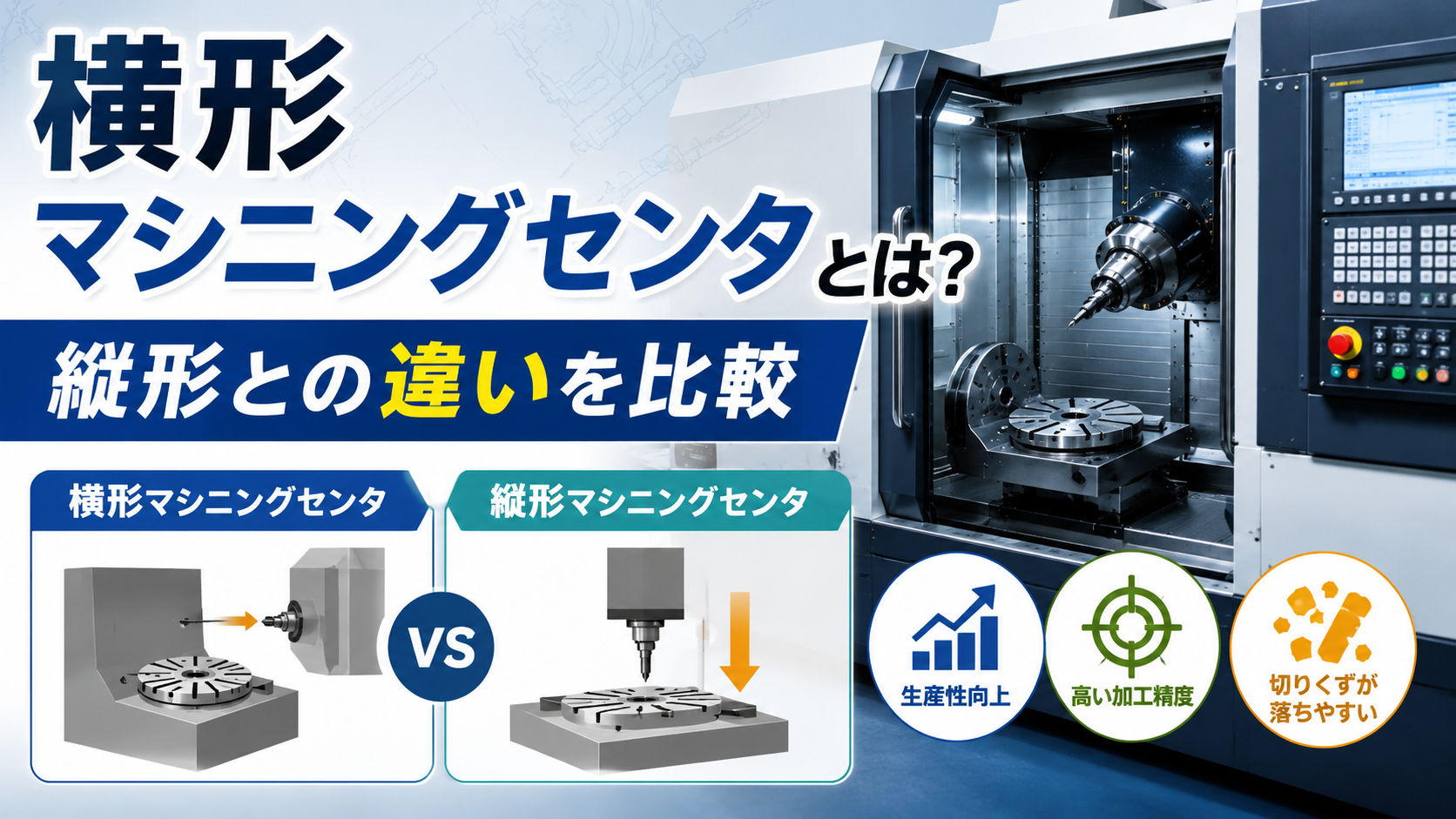横形マシニングセンタとは？縦形との違いを比較