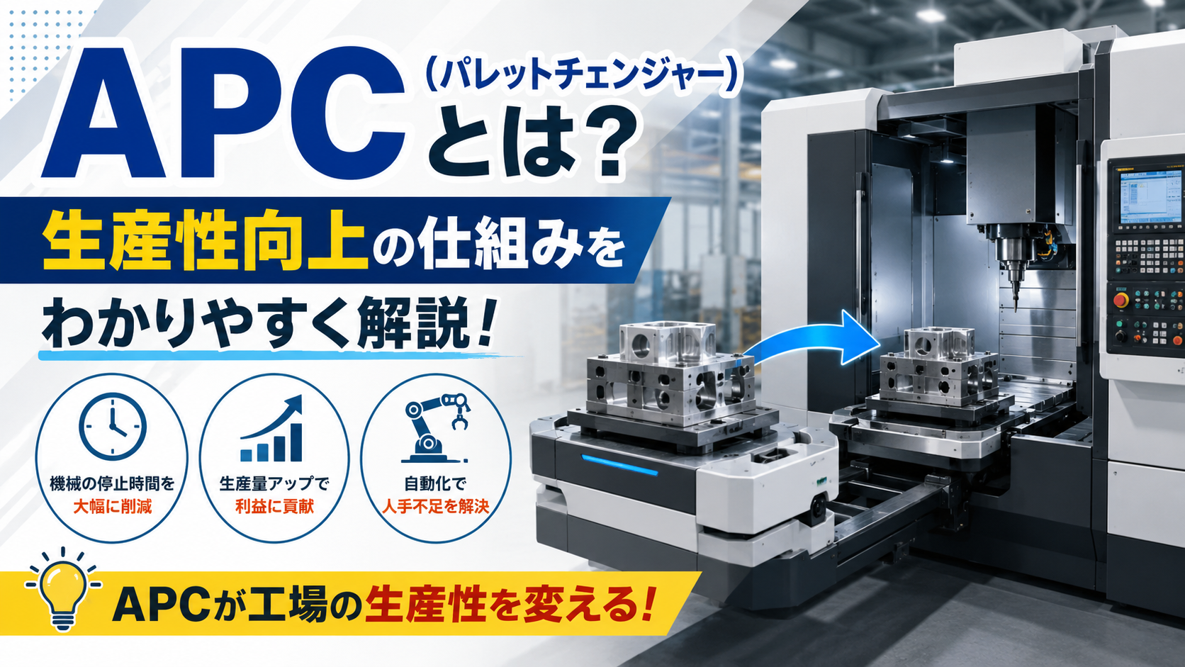 APC（パレットチェンジャー）とは？生産性向上の仕組みをわかりやすく解説